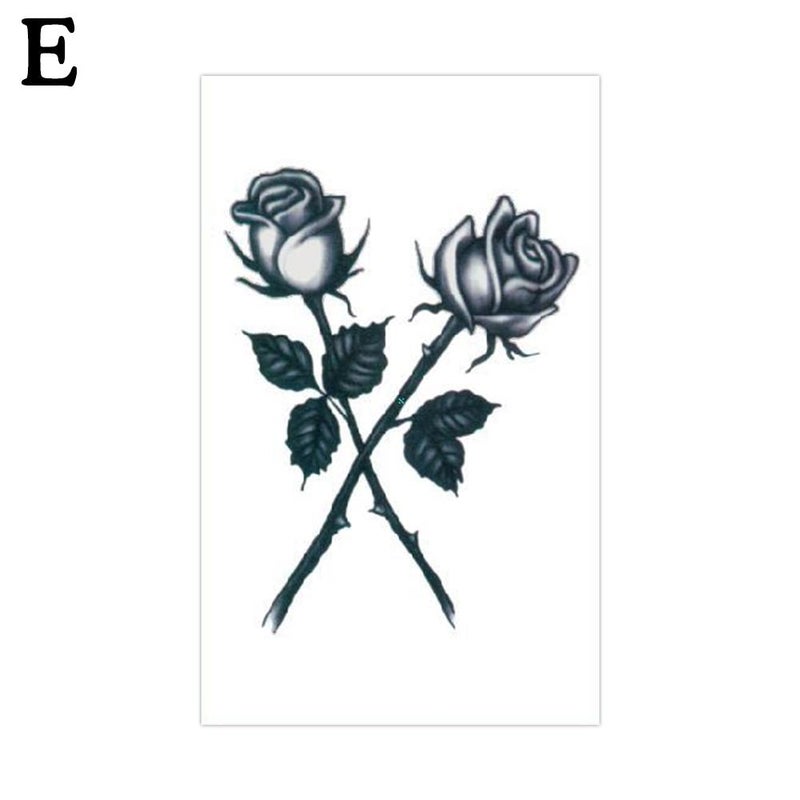 Dark clown face rose tattoo sticker; red text "Chang Le" (traditional Chinese characters); long-lasting waterproof tattoo sticker.